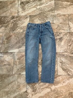 CITIZENS of HUMANITY CHARLOTTE High Rise Raw Hem 1st Class Wash Button Fly Jeans